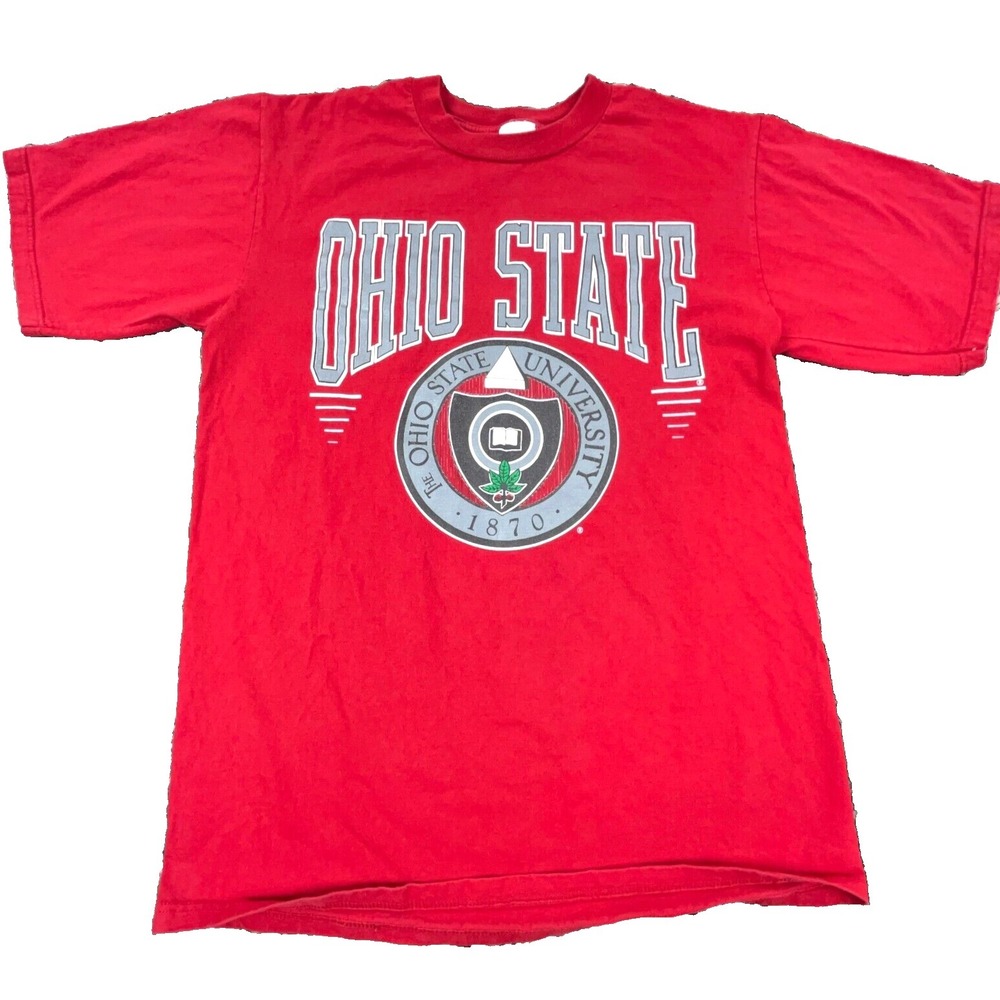 Vintage Ohio State Buckeyes Shirt Men Large Red 80s 90s Single Stitch USA Tee